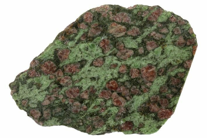 Polished Pyrope, Forsterite, Diopside & Omphacite Slice - Norway #131435